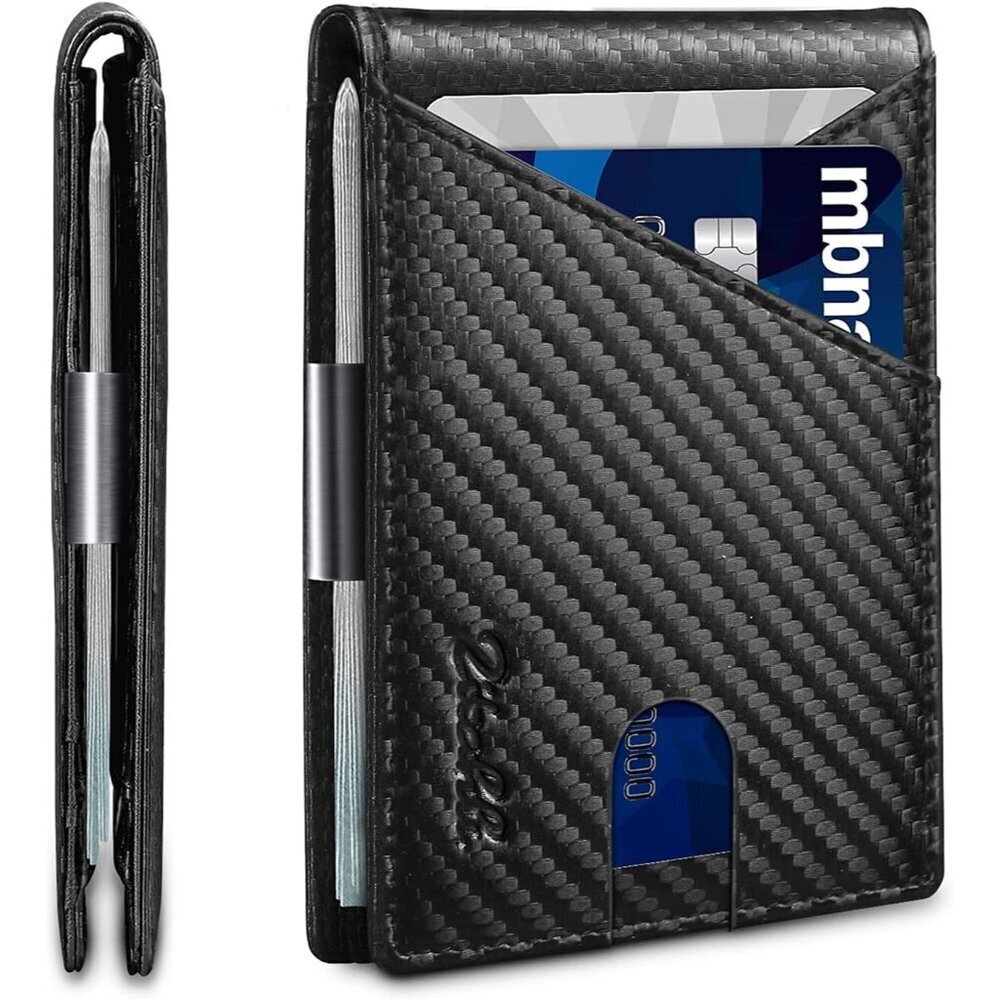 Wallet for Men - with Money Clip Slim Leather Slots Credit Card Holder RFID